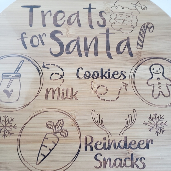 LAZY SUSAN XMAS santas cookie tray, laser engraved Christmas,NEW 14" - Picture 3 of 7